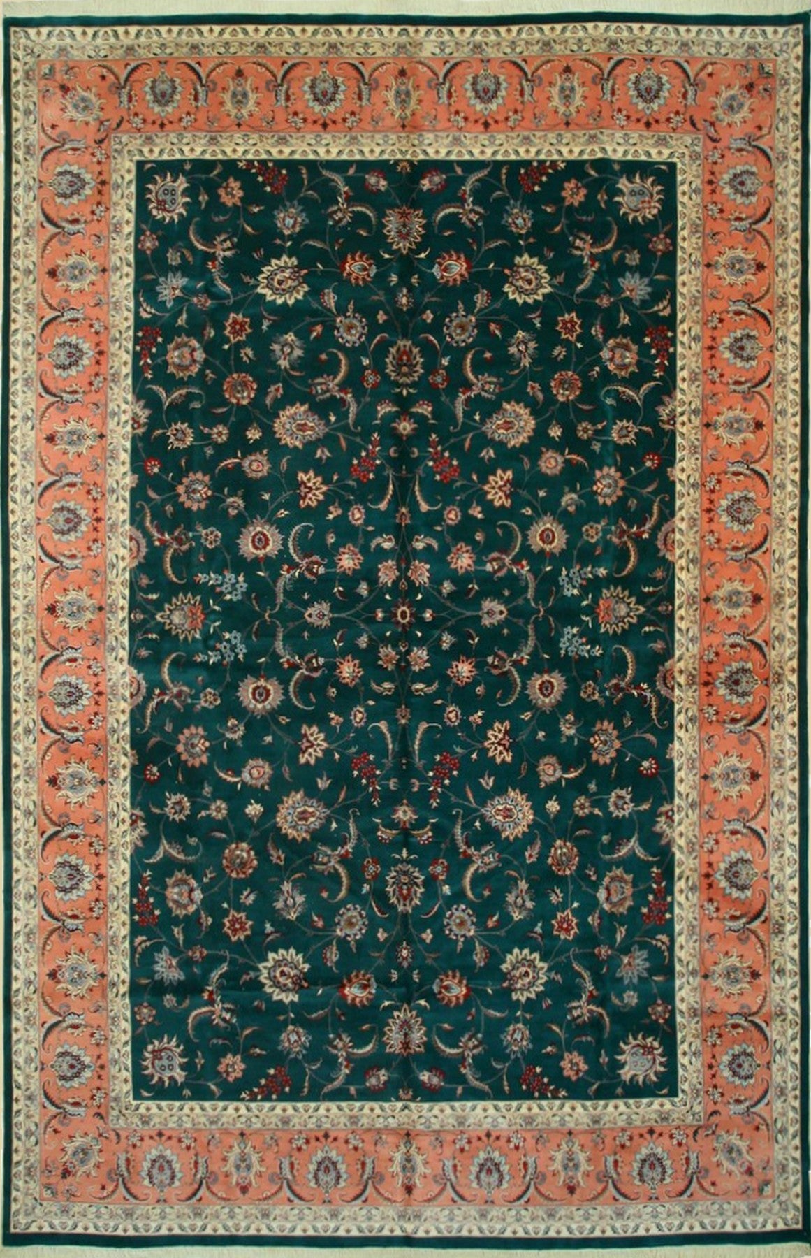 Verdant Elegance Hand-Knotted Pak-Middle-Eastern Wool Rug