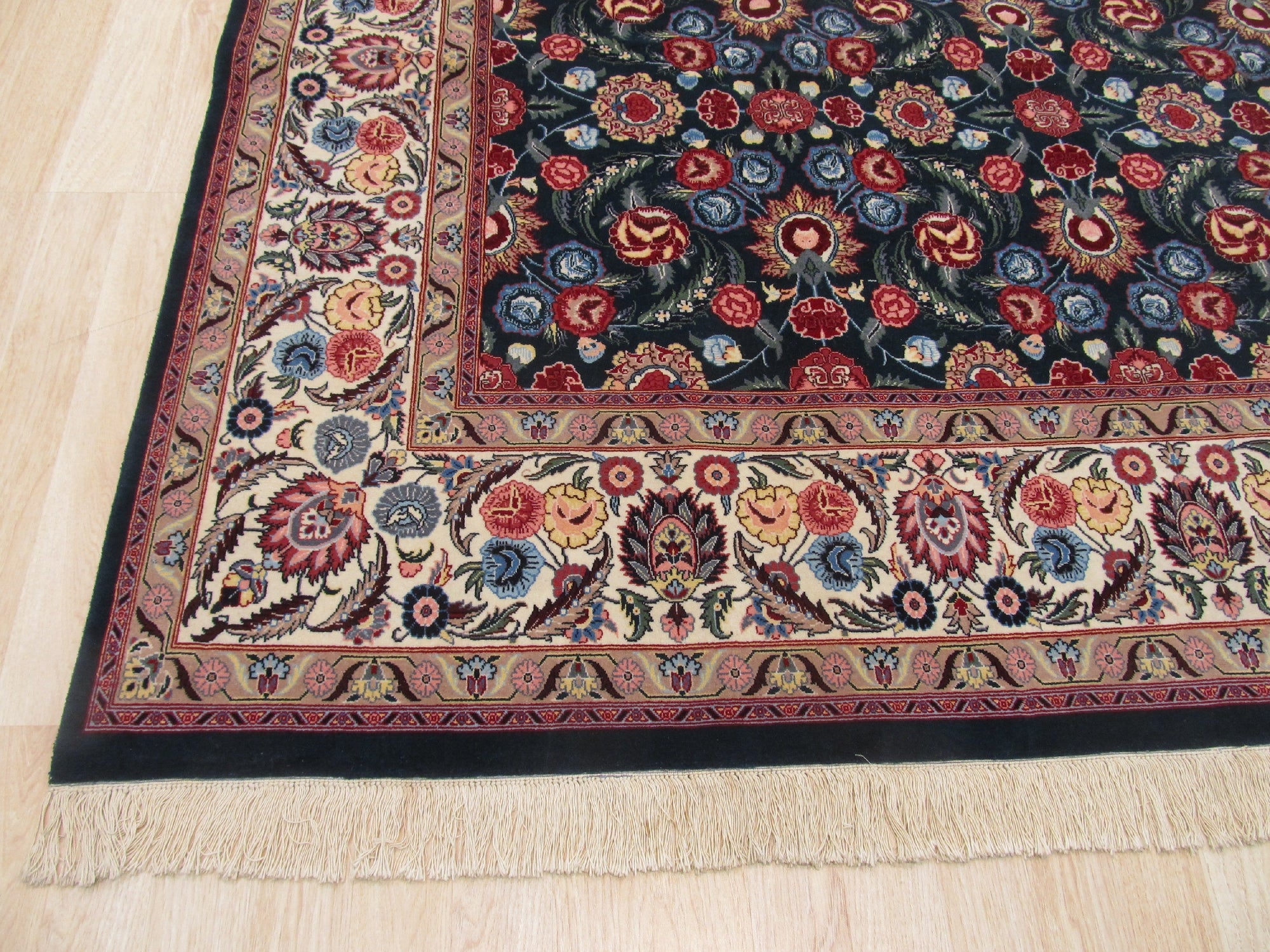 Emerald Garden Hand-Knotted Pak-Middle-Eastern Wool Rug