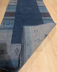 Handloomed Blue Gabbeh Tribal Wool Area Rug - view 3