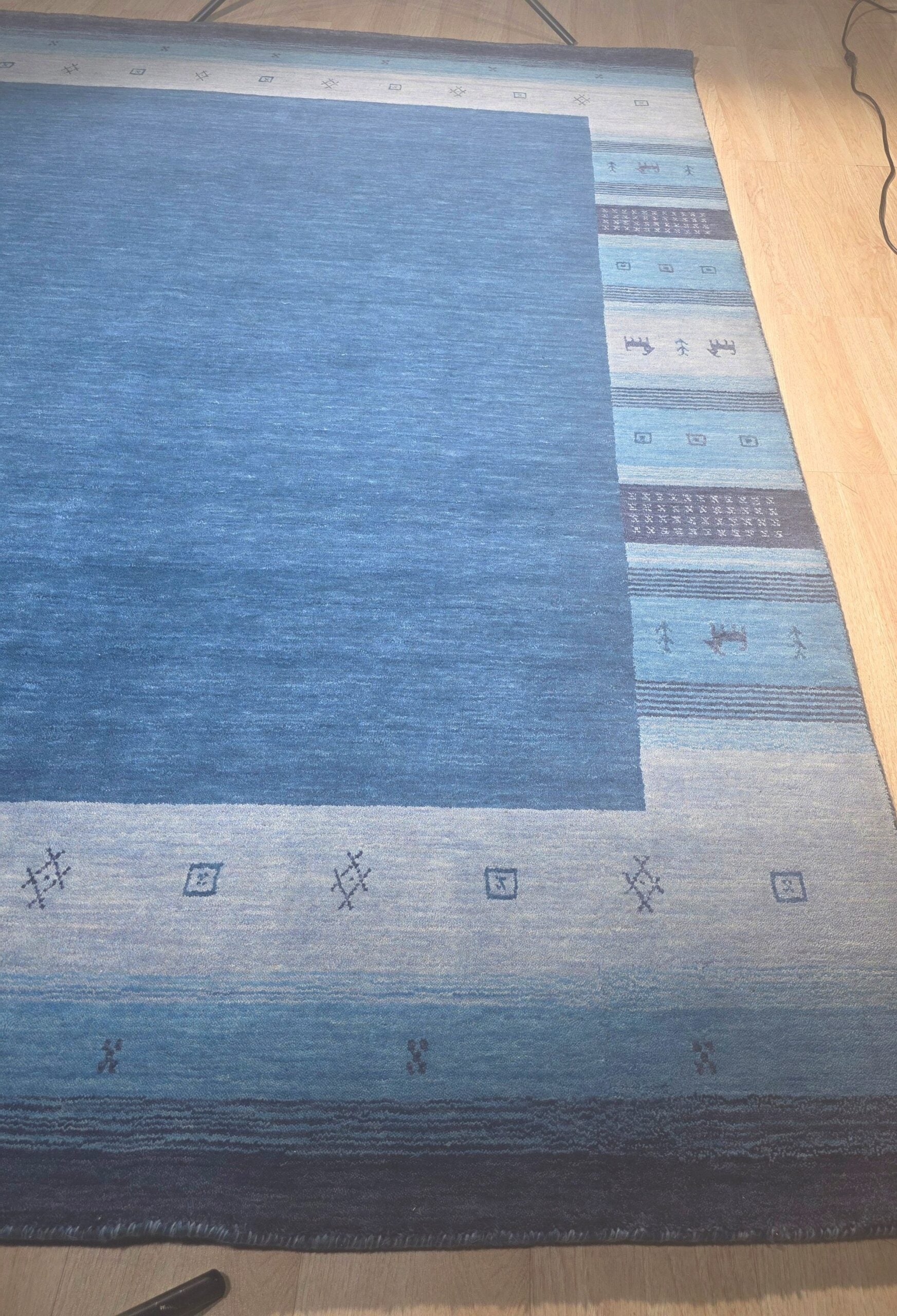 Handloomed Blue Gabbeh Tribal Wool Area Rug - view 8