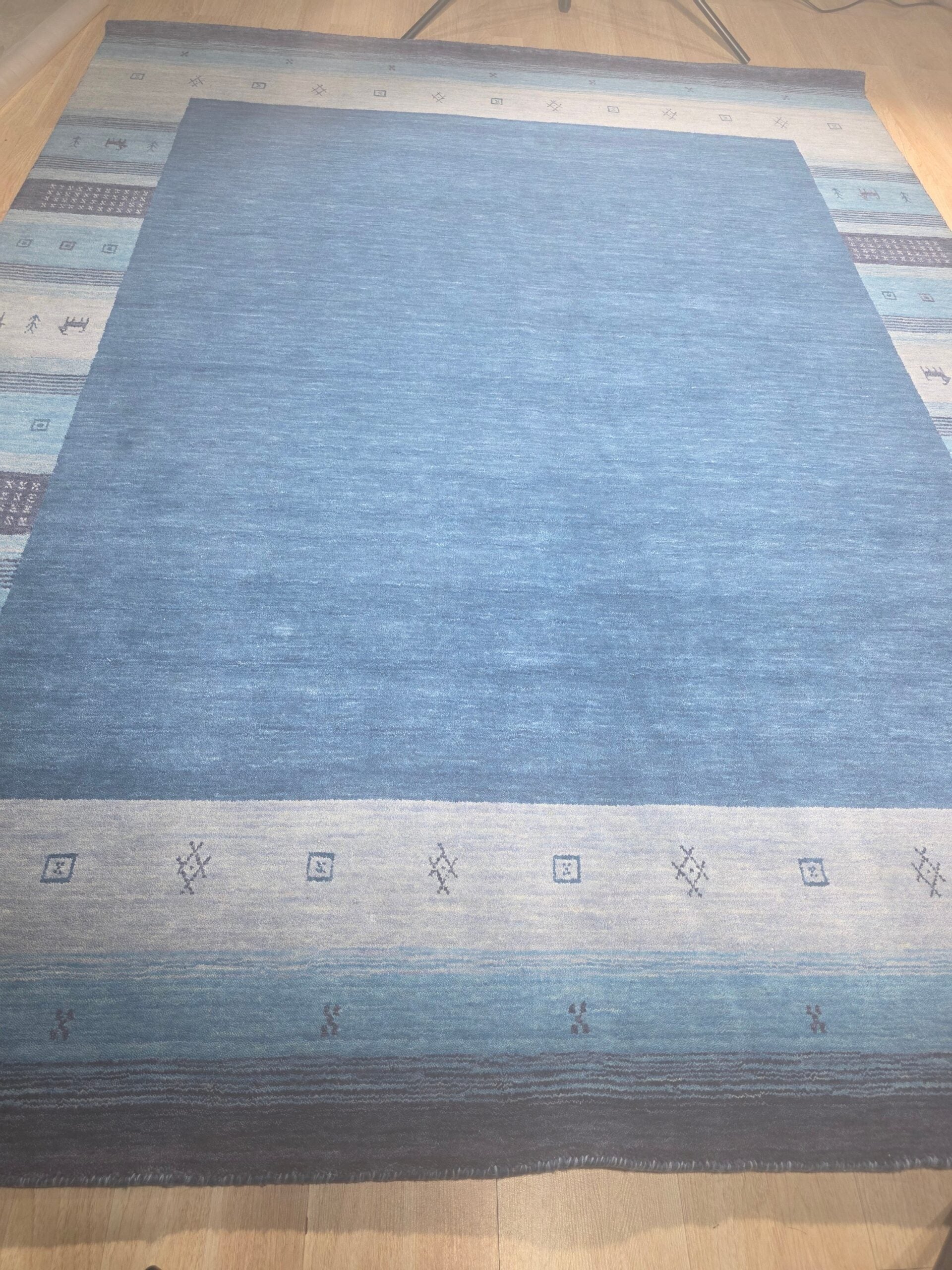 Handloomed Blue Gabbeh Tribal Wool Area Rug - view 12