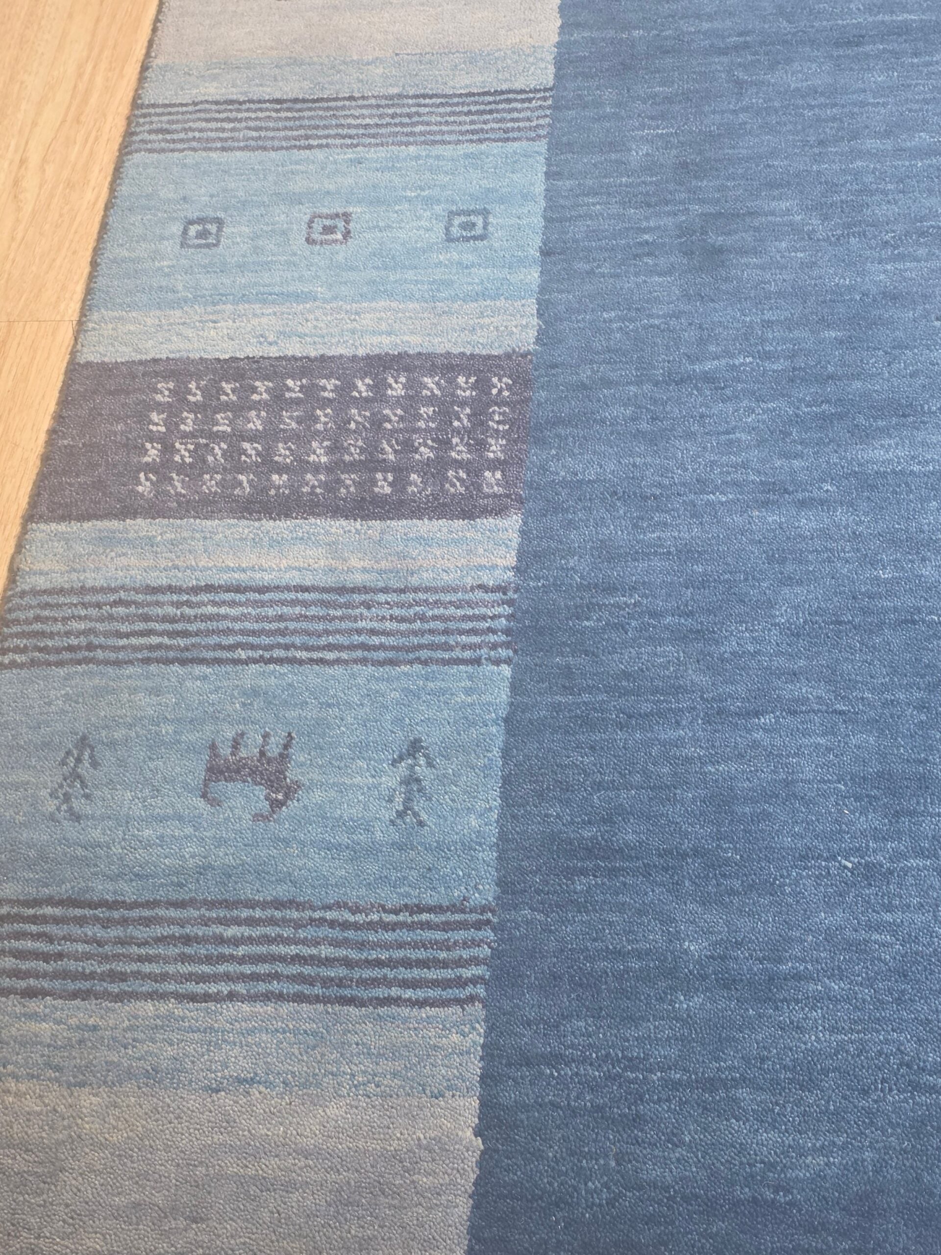 Handloomed Blue Gabbeh Tribal Wool Area Rug - view 13