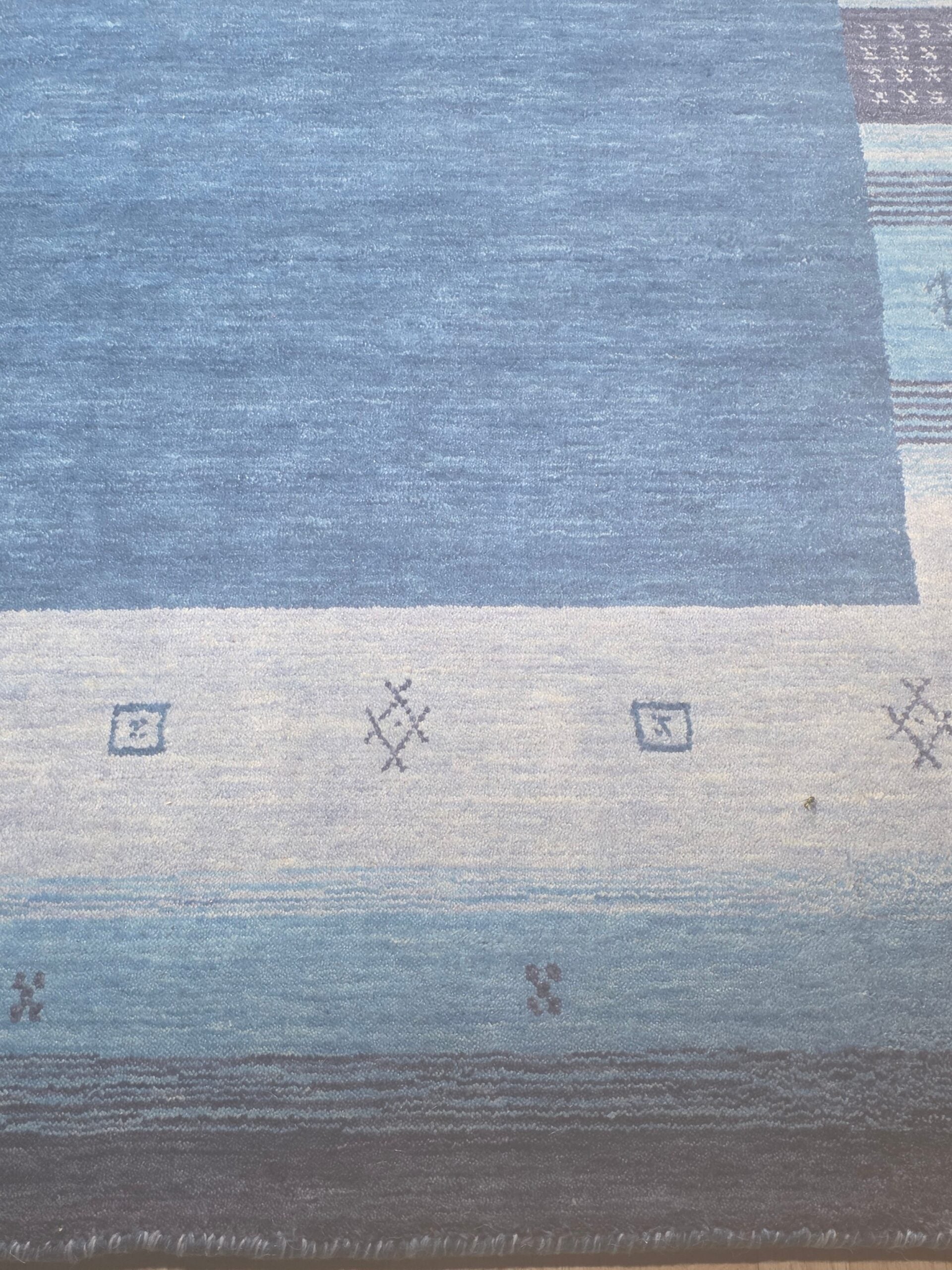 Handloomed Blue Gabbeh Tribal Wool Area Rug - view 14