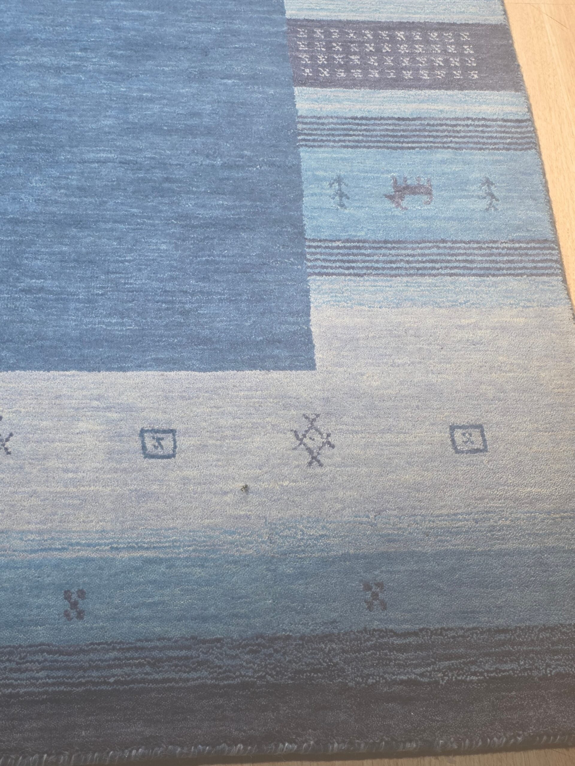 Handloomed Blue Gabbeh Tribal Wool Area Rug - view 15