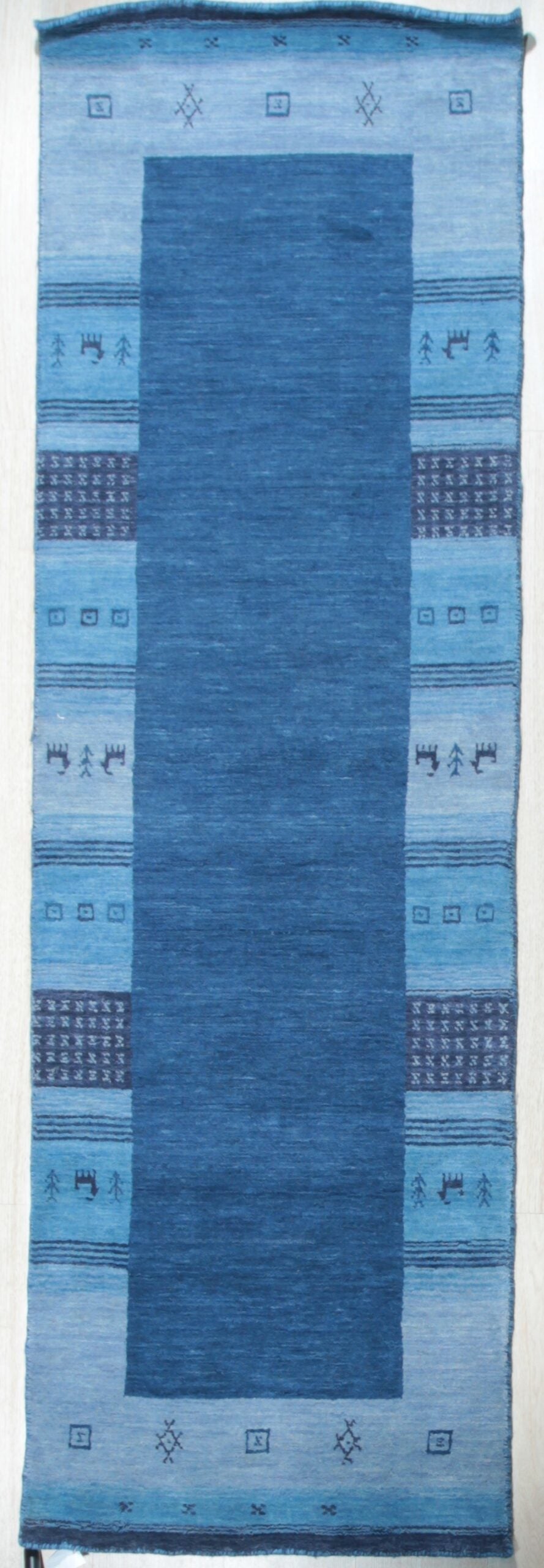 Handloomed Blue Gabbeh Tribal Wool Area Rug - view 16