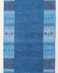 Handloomed Blue Gabbeh Tribal Wool Area Rug - view 16
