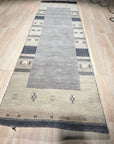 Handloomed Gray Gabbeh Tribal Wool Area Rug - view 2