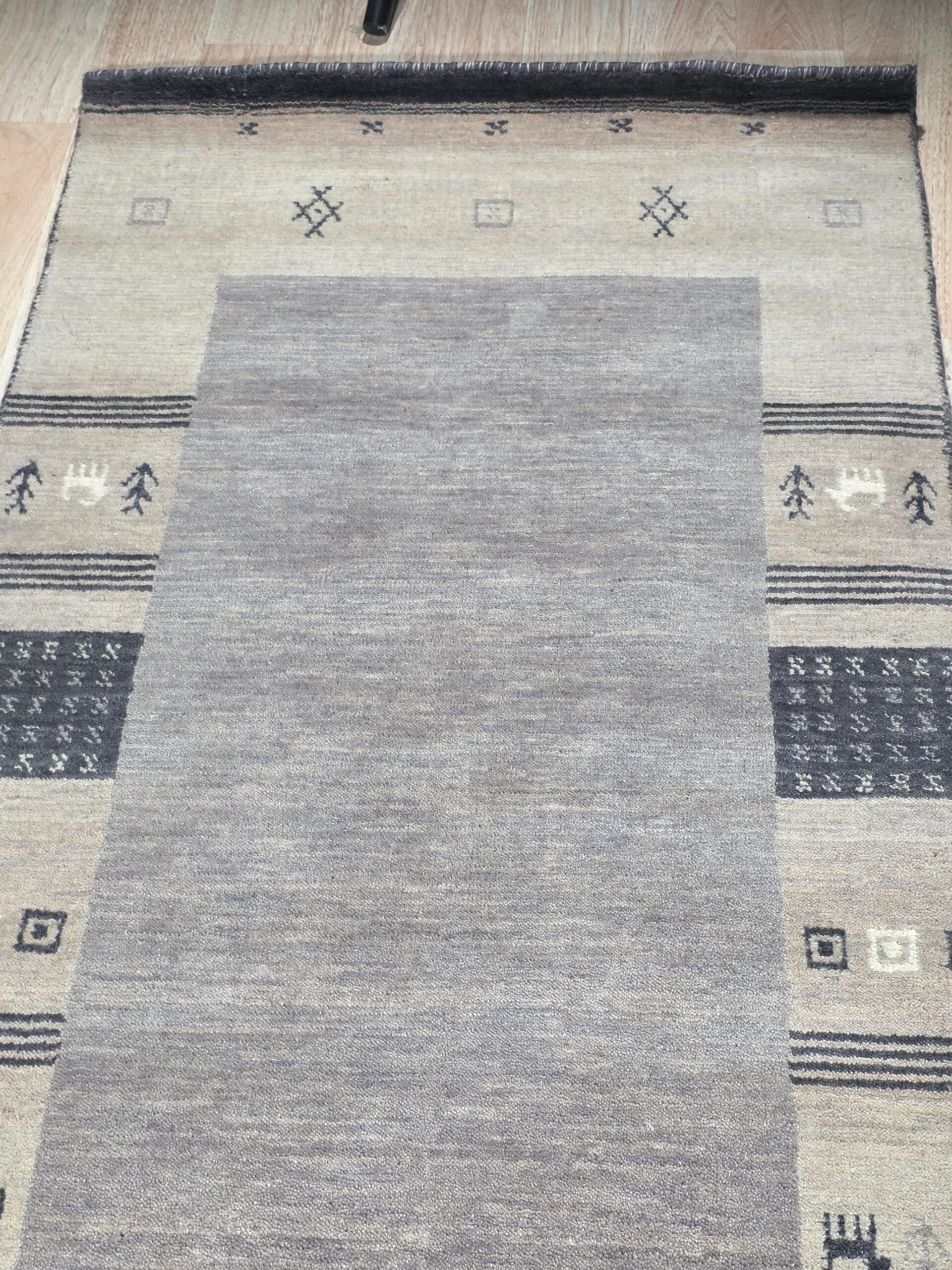 Handloomed Gray Gabbeh Tribal Wool Area Rug - view 6
