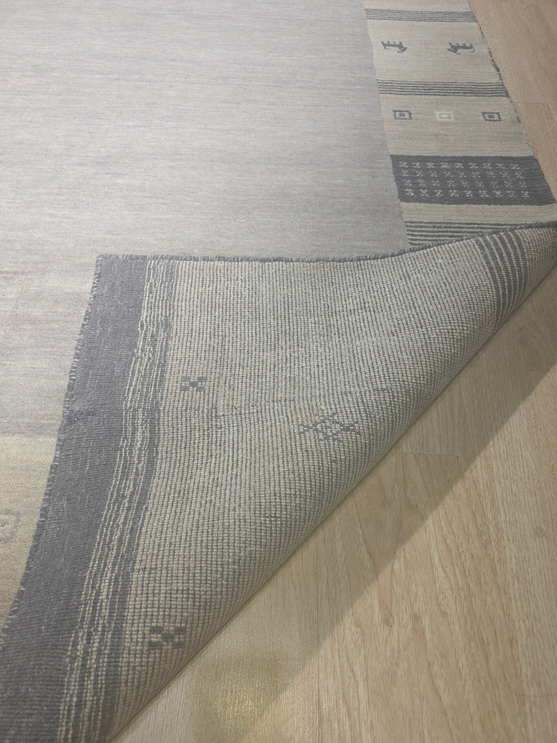 Handloomed Gray Gabbeh Tribal Wool Area Rug - view 7