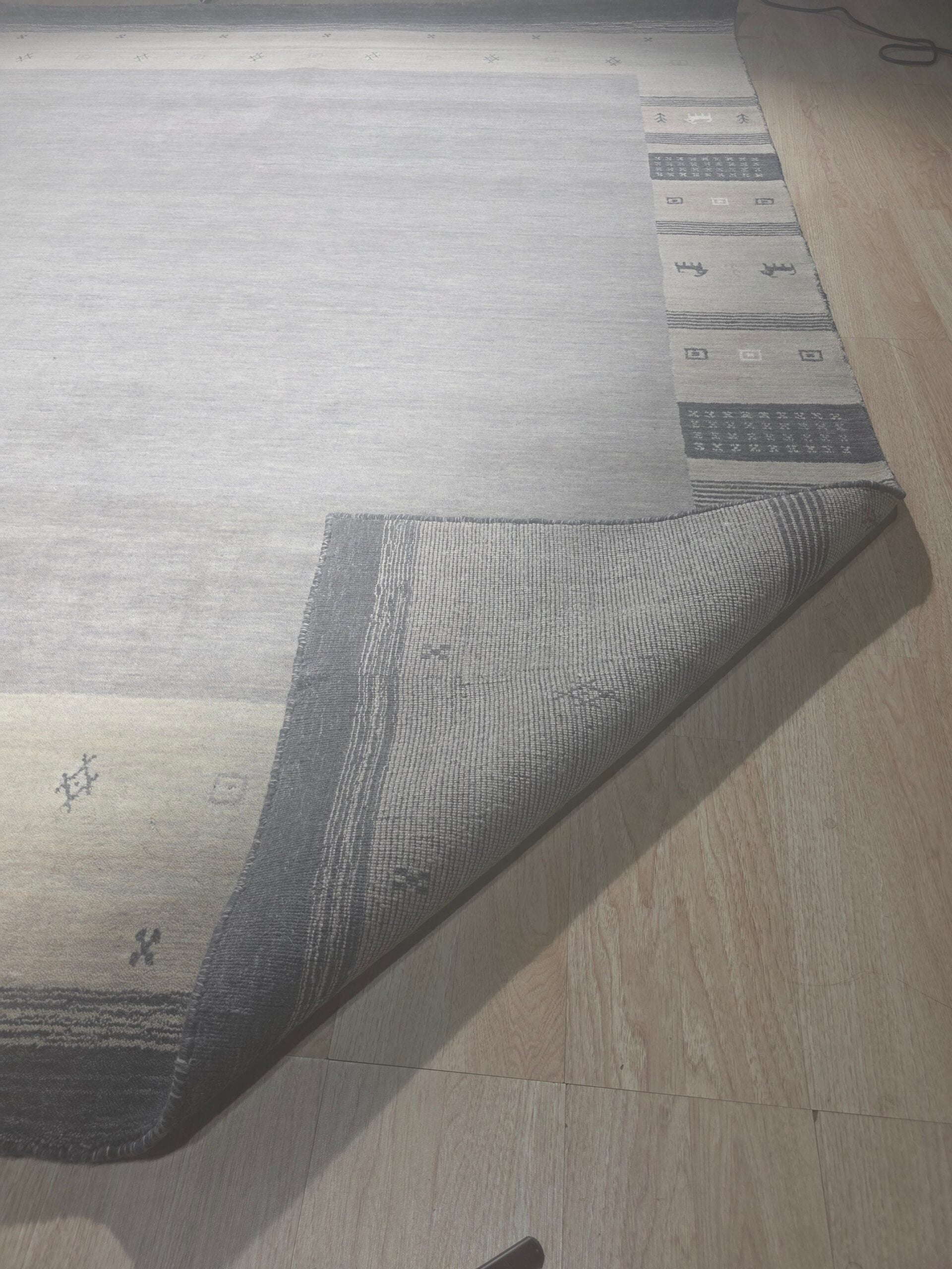 Handloomed Gray Gabbeh Tribal Wool Area Rug - view 8