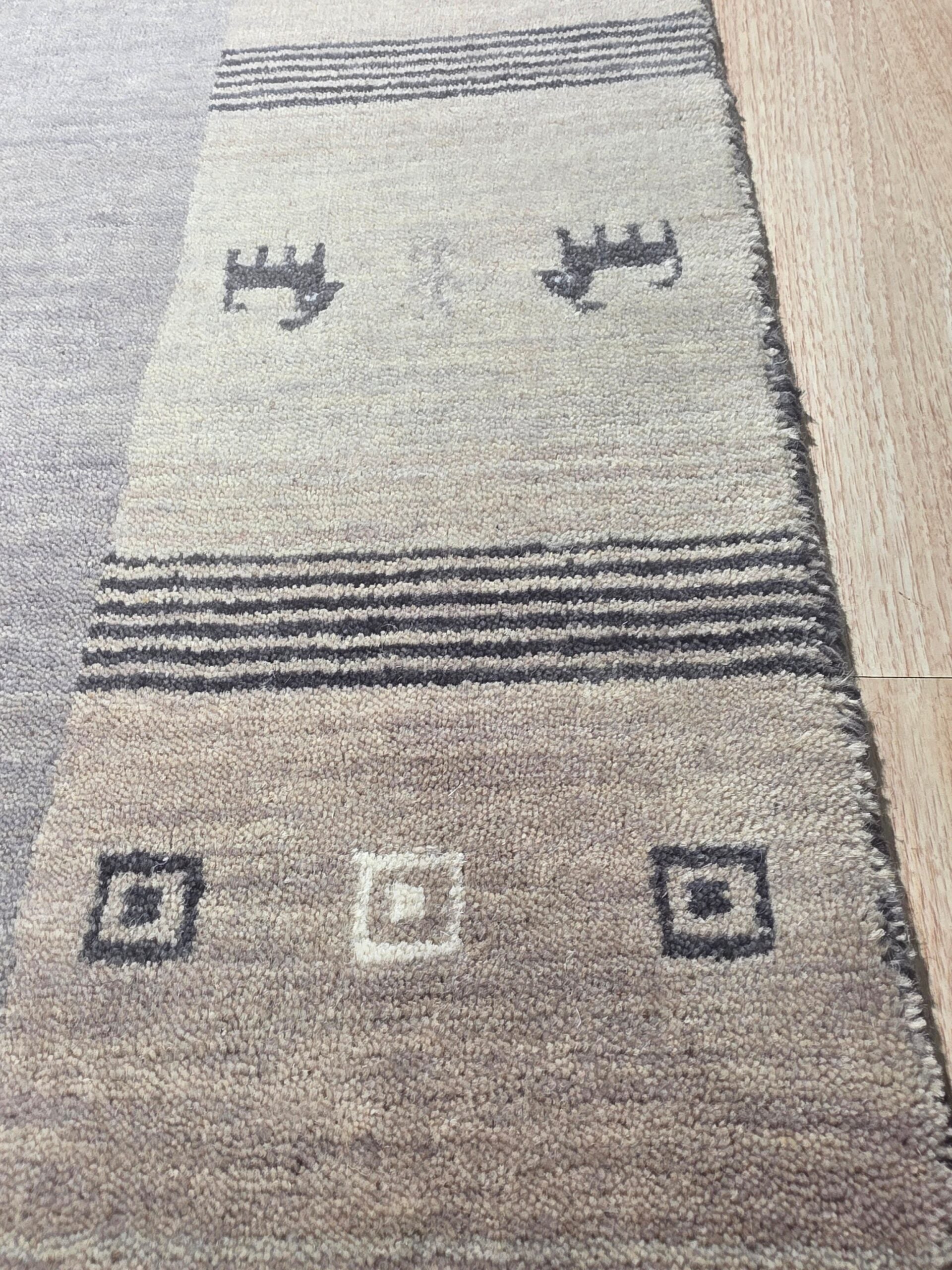 Handloomed Gray Gabbeh Tribal Wool Area Rug - view 10