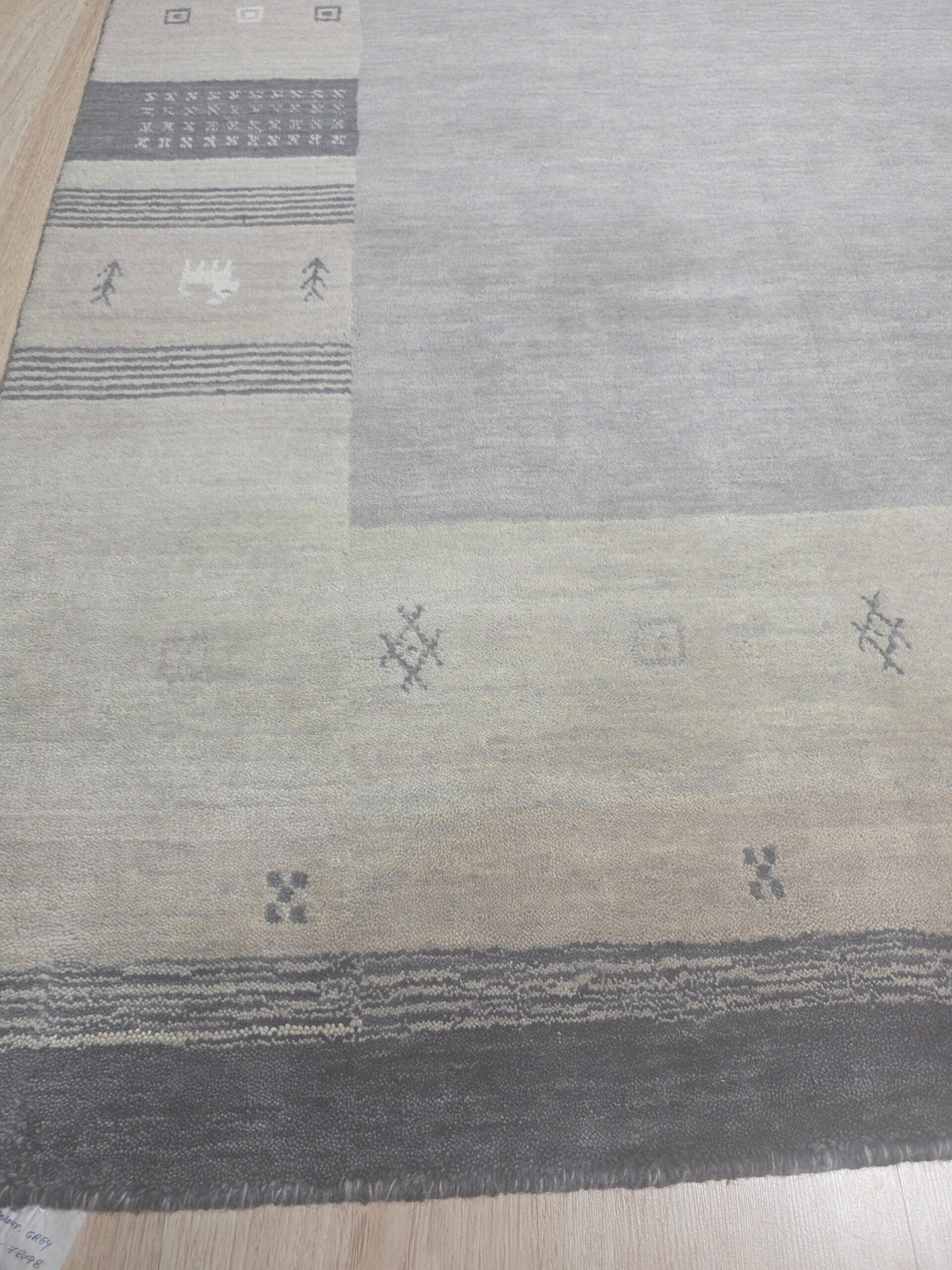 Handloomed Gray Gabbeh Tribal Wool Area Rug - view 12