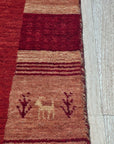 Handloomed Red Gabbeh Tribal Wool Area Rug - view 2