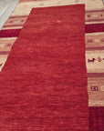 Handloomed Red Gabbeh Tribal Wool Area Rug - view 3