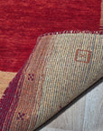 Handloomed Red Gabbeh Tribal Wool Area Rug - view 5
