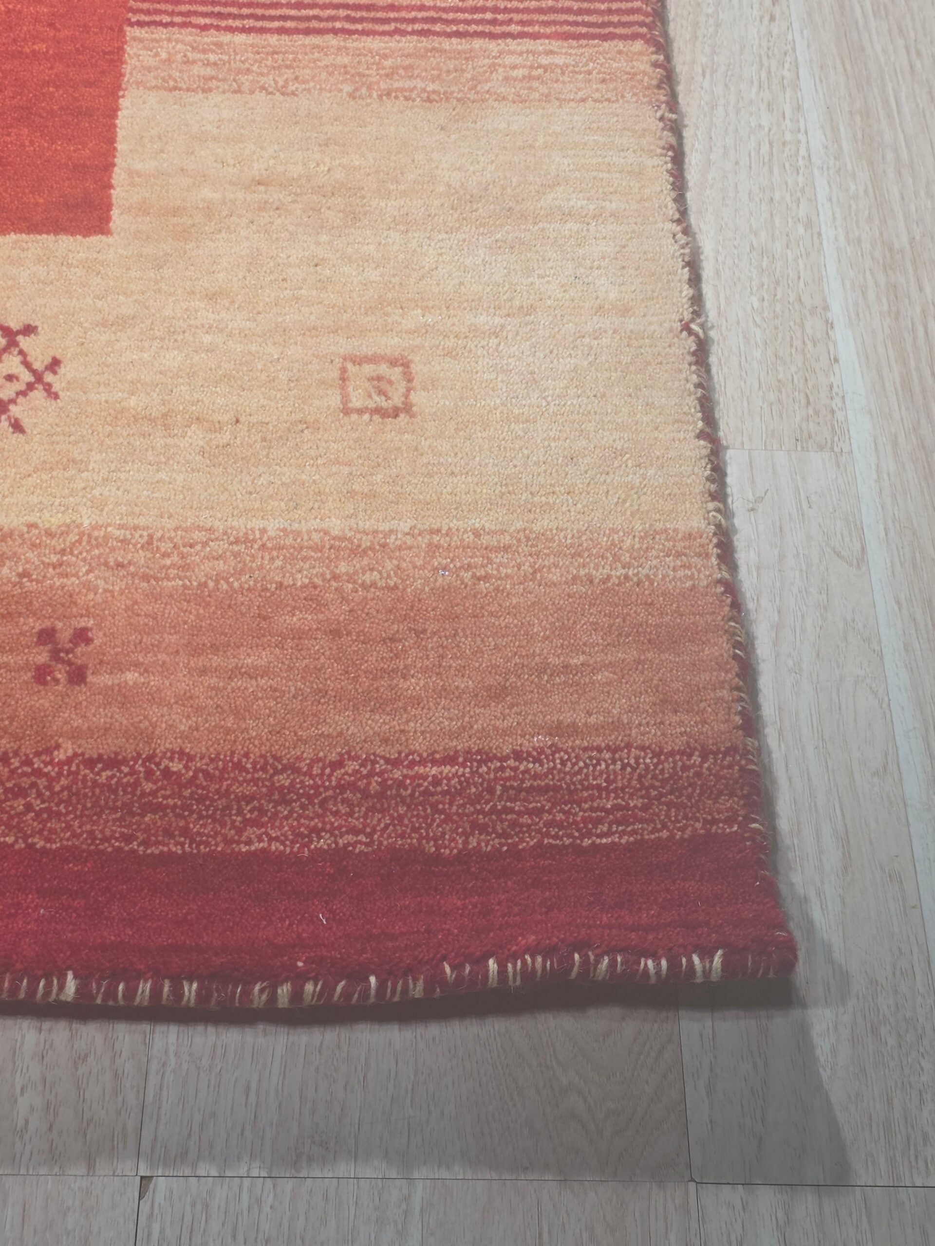 Handloomed Red Gabbeh Tribal Wool Area Rug - view 9