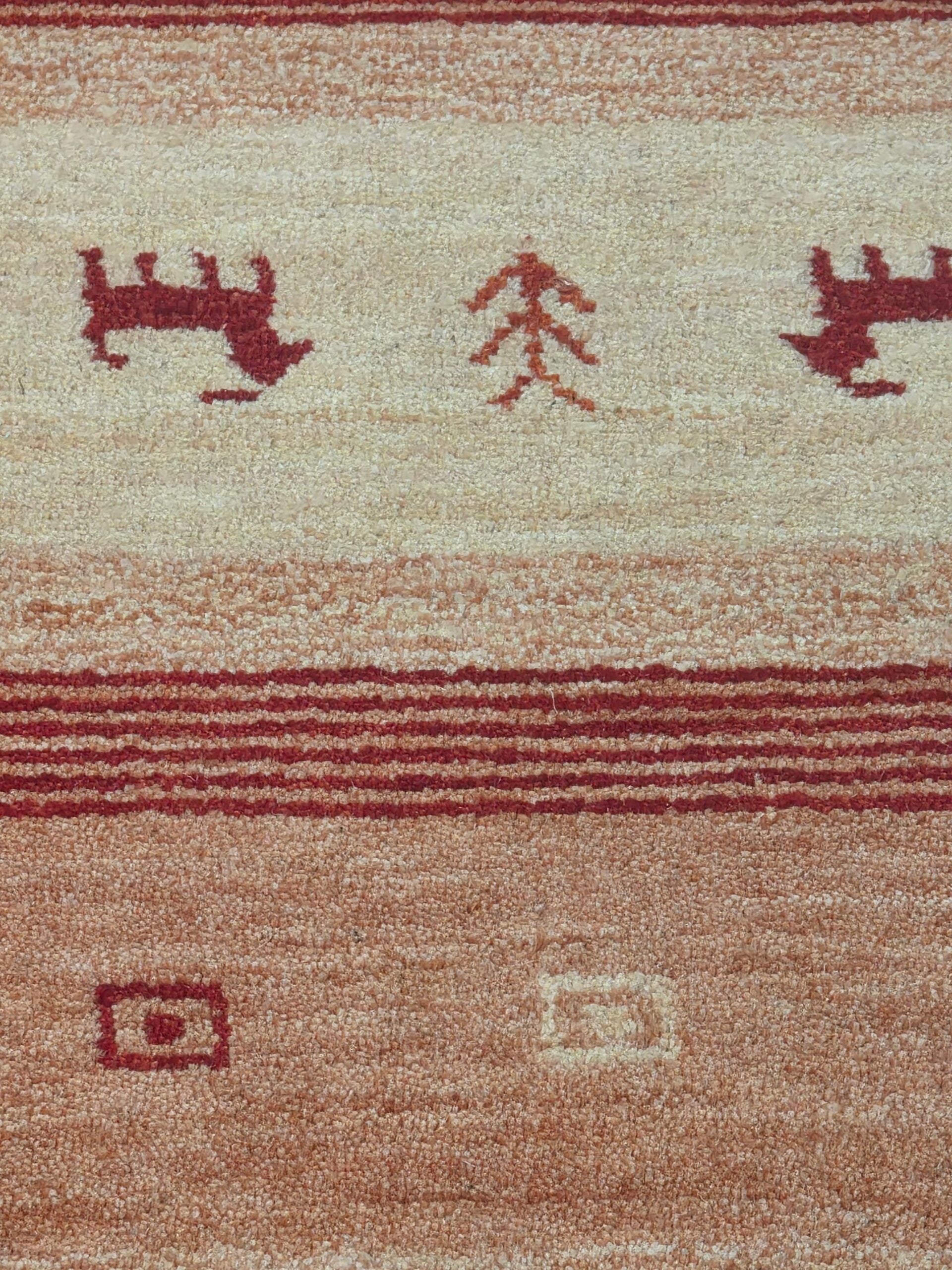 Handloomed Red Gabbeh Tribal Wool Area Rug - view 16