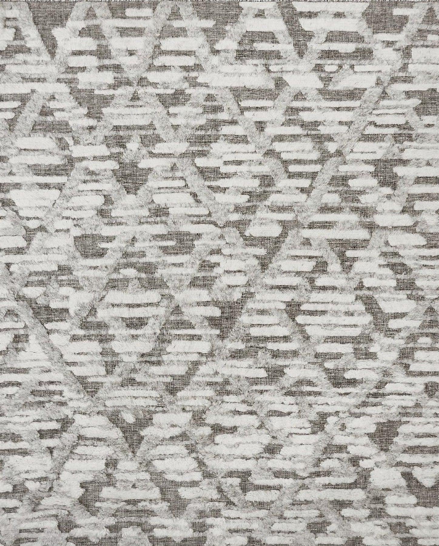 Modern Handmade Wool Ivory Geometric Rug