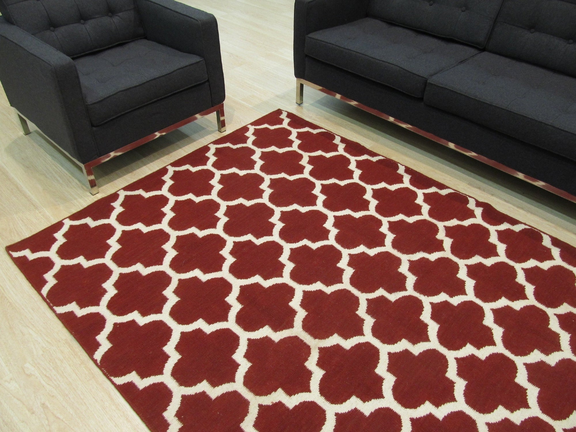 Scarlet Trellis Reversible Moroccan Rug