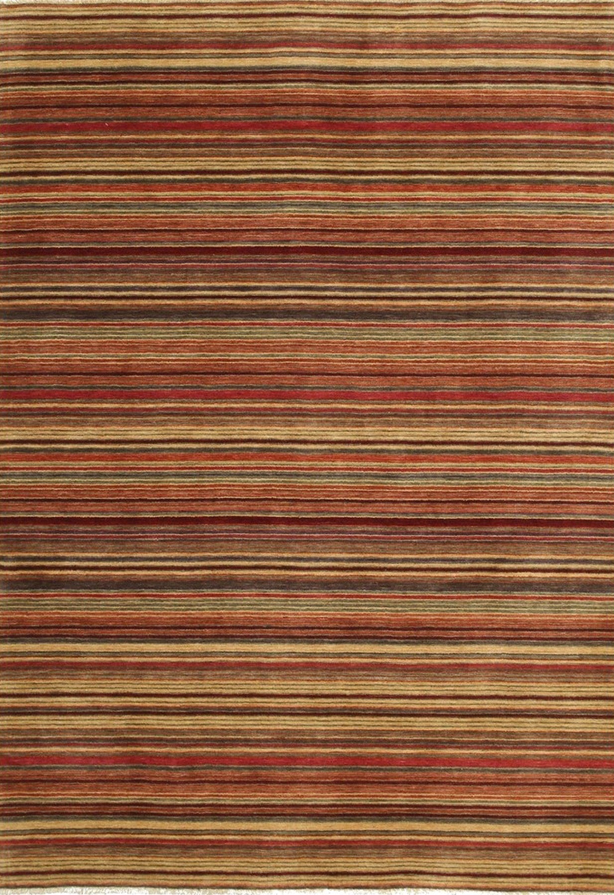 Isolated view of Lush Striped Red Flatweave Wool Rug, showcasing its design.