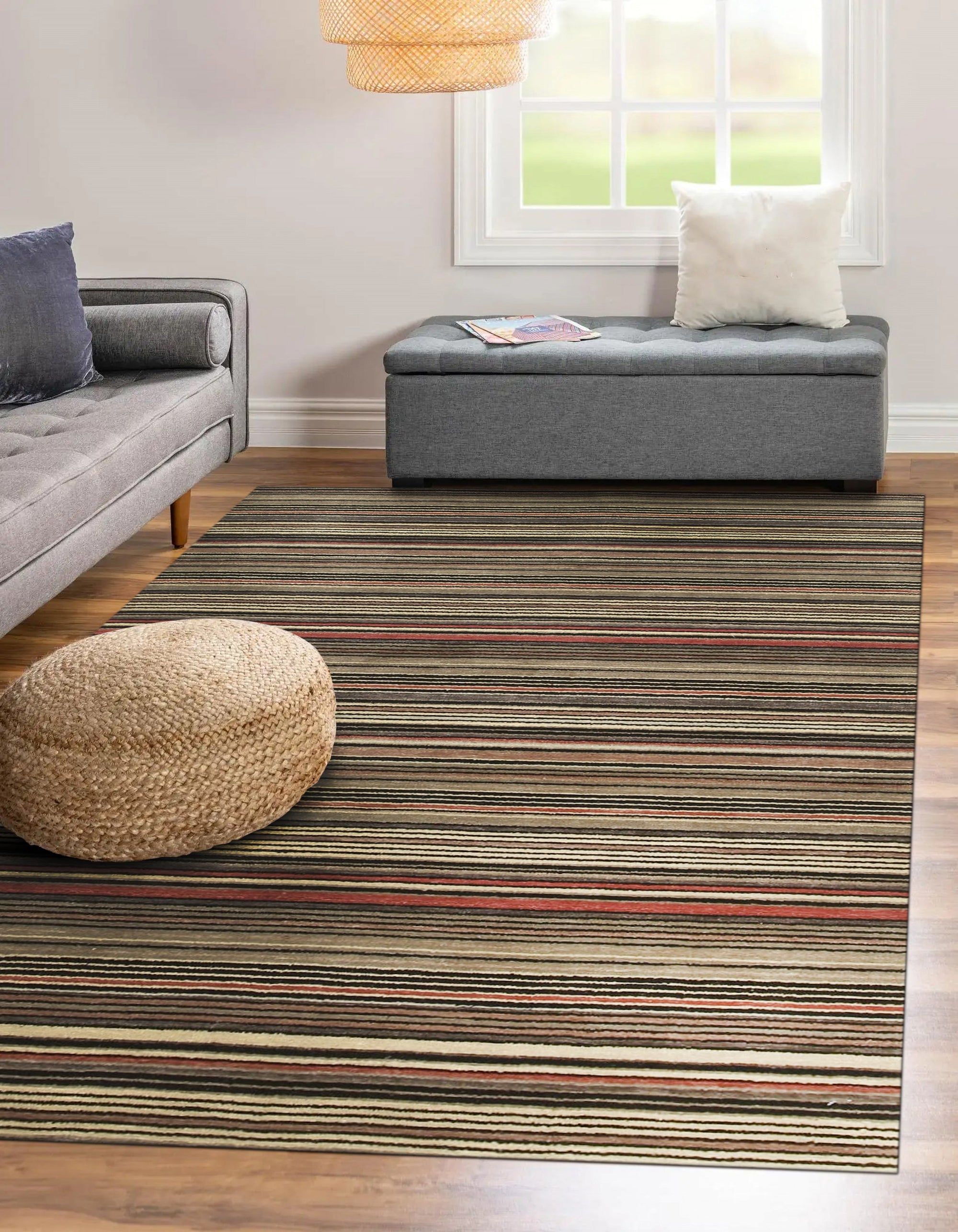 Sable Lines Handwoven Wool Rug