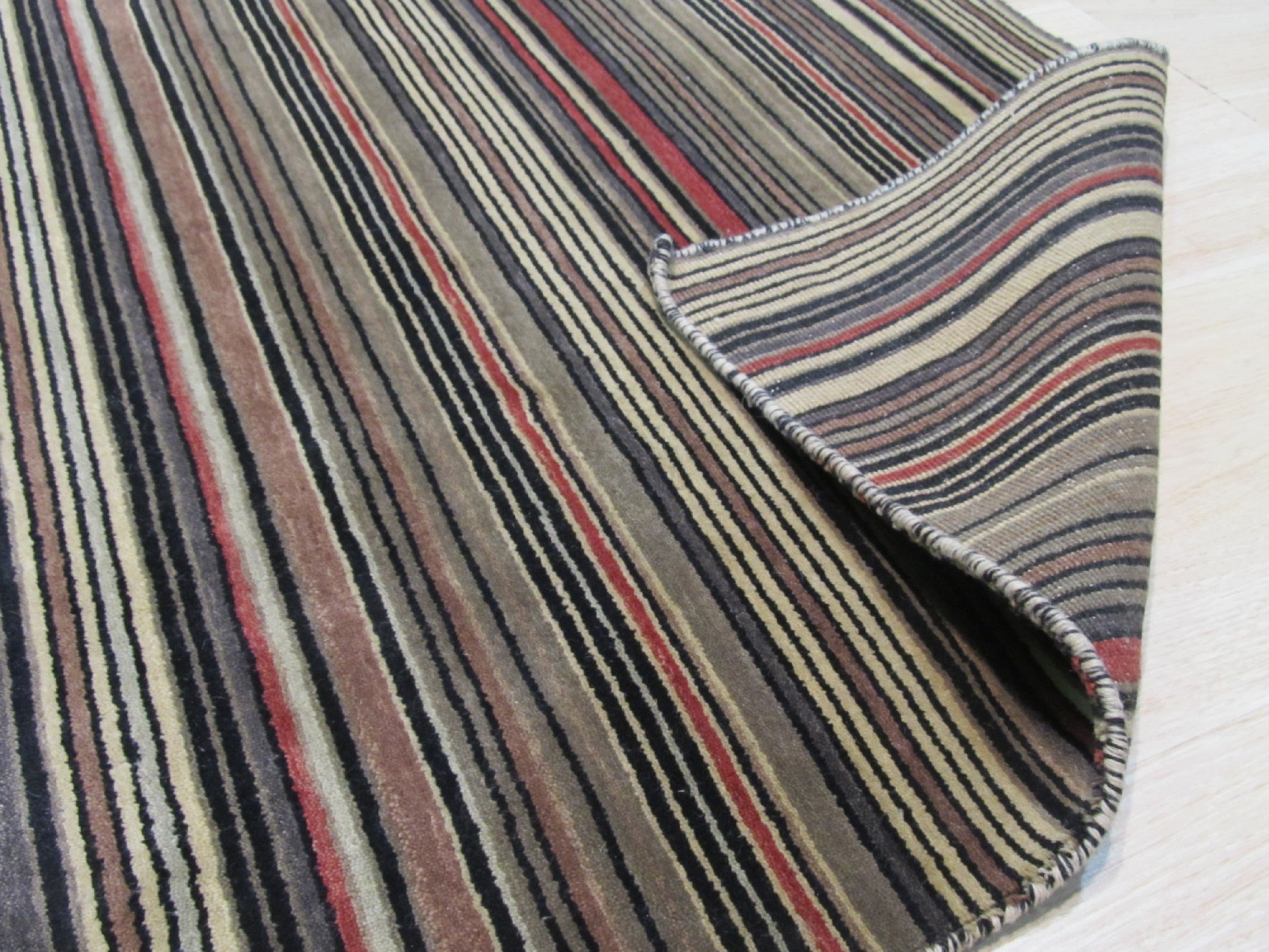 Sable Lines Handwoven Wool Rug