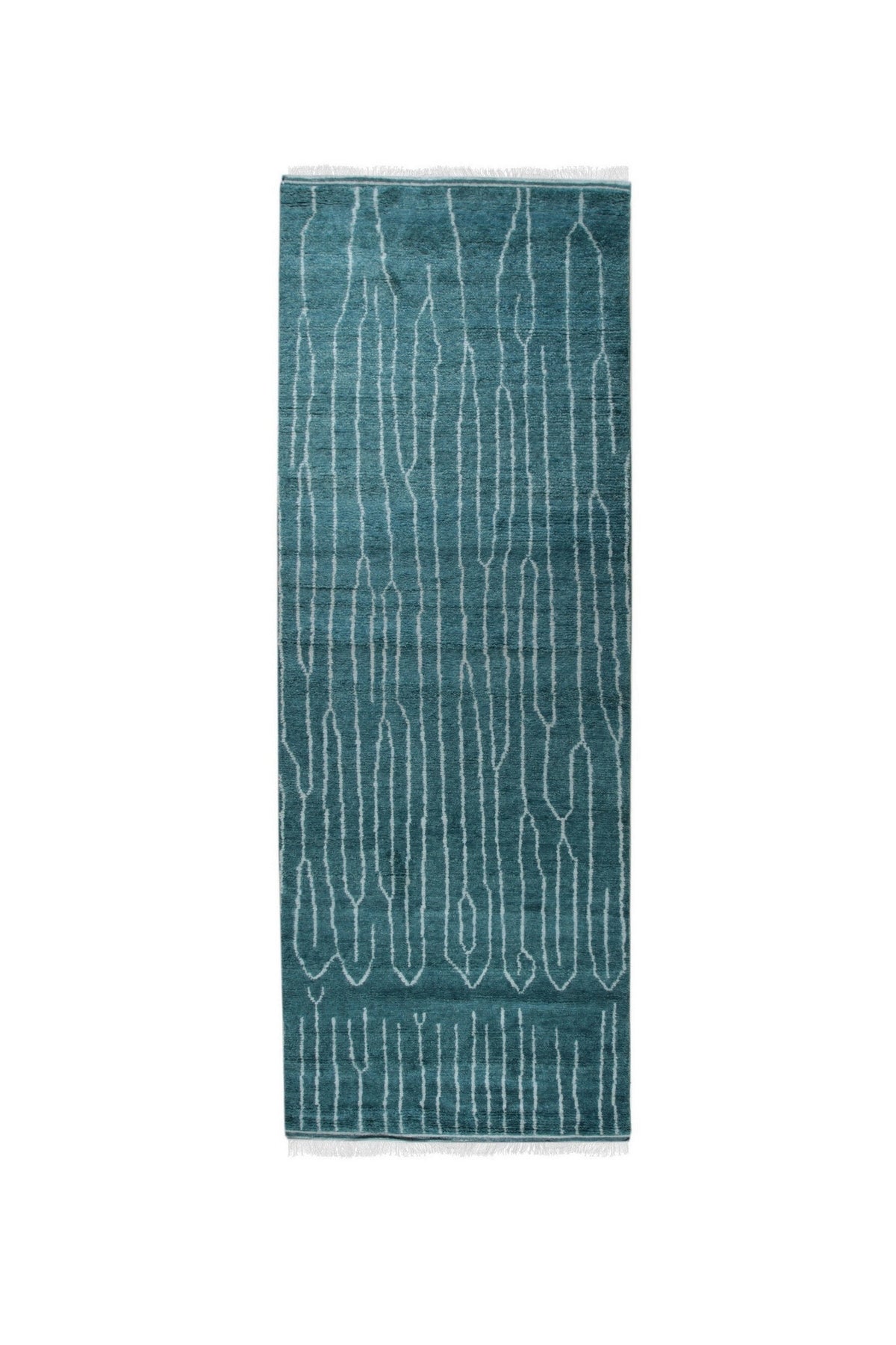 Teal Echelon Handmade Wool Rug