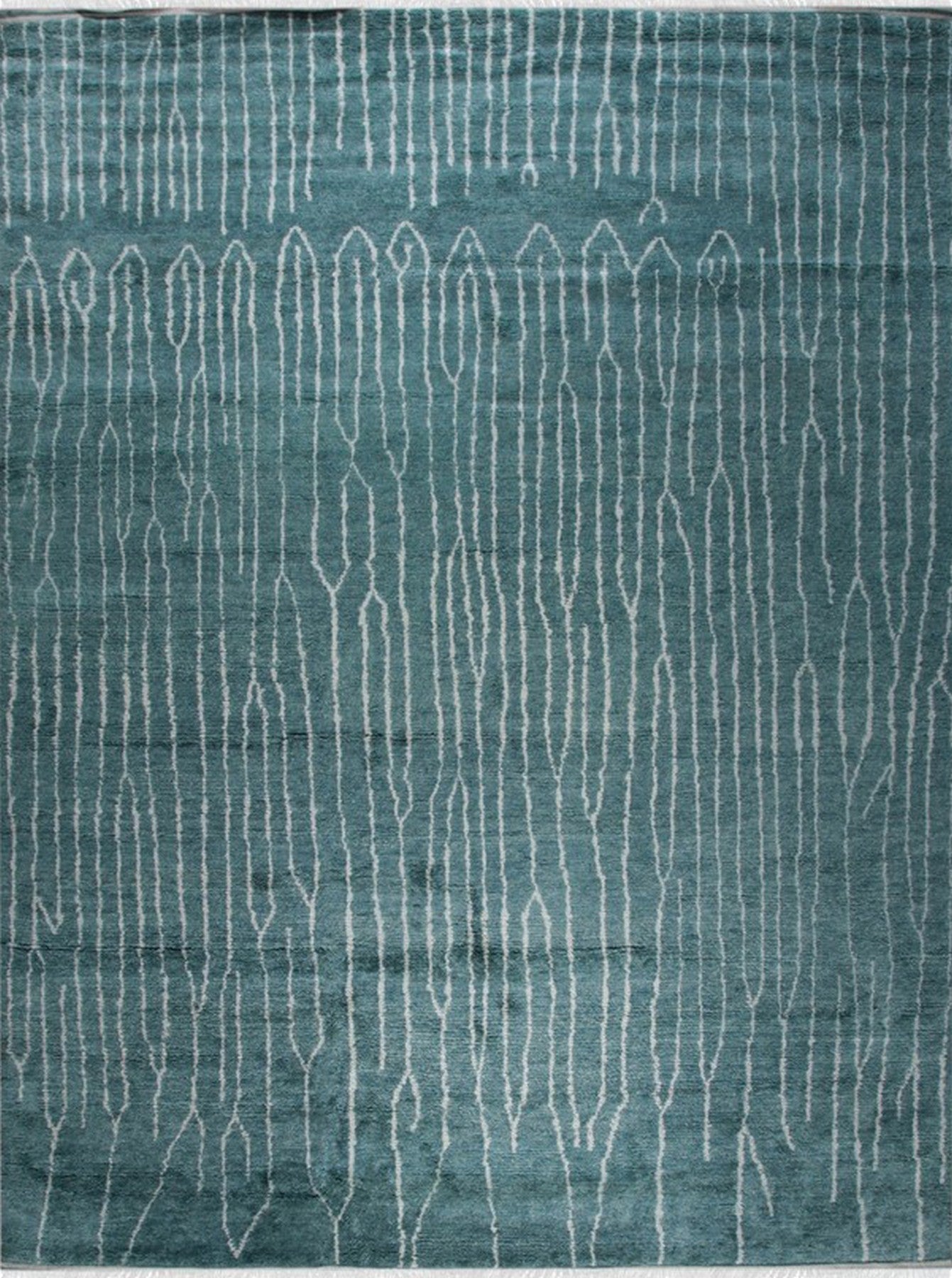 Teal Echelon Handmade Wool Rug