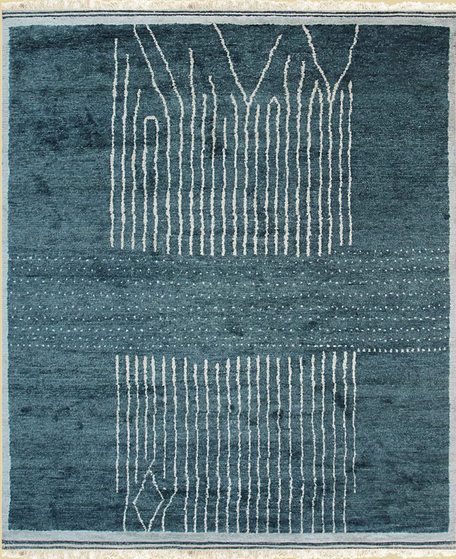 Freya Moroccan Green Hand Knotted Wool Rug | Eastern Oriental Rugs