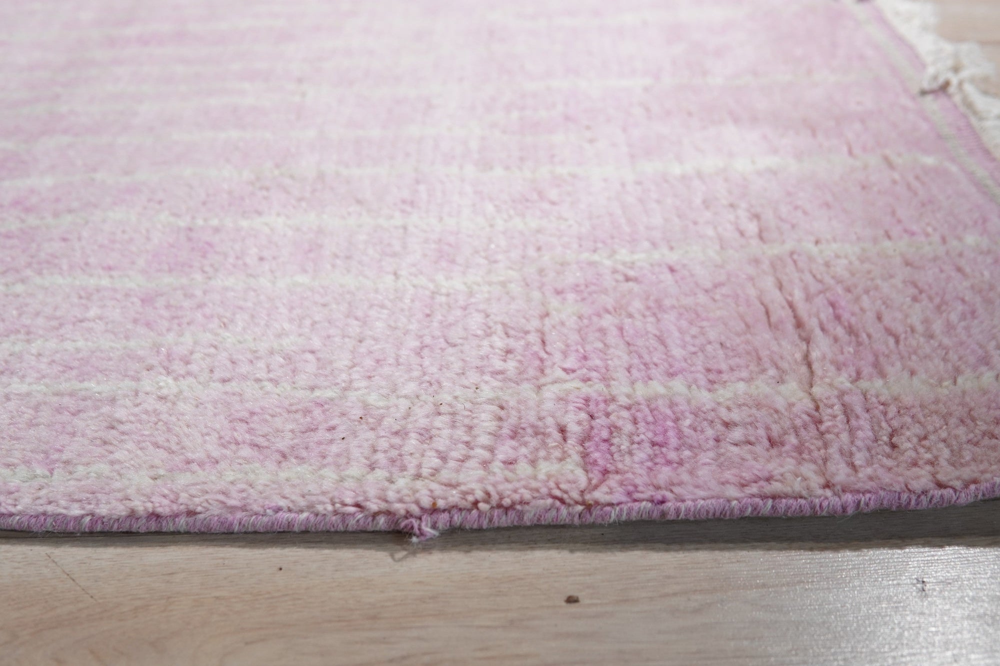 Elegant Pink Moroccan Handmade Wool Rug