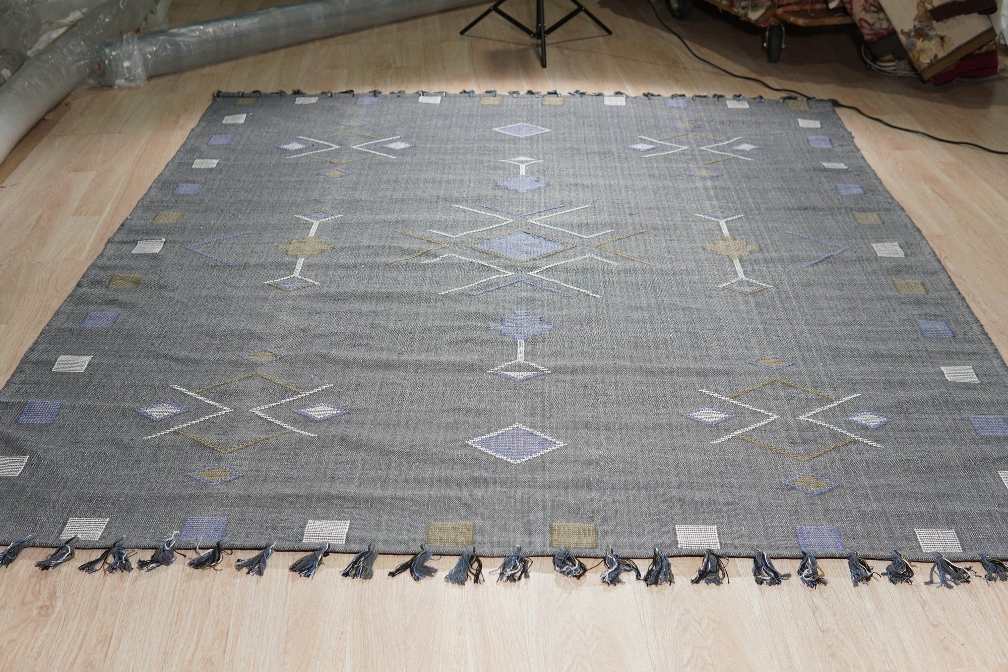 Slate Geometric Charm Rug