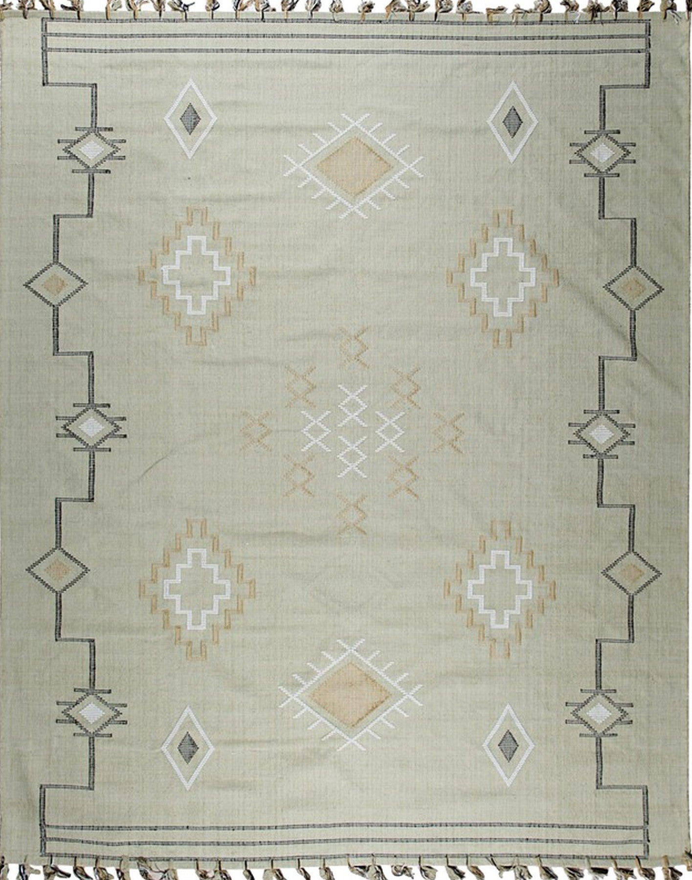 Ella Rustic Beige Flatweave Wool Rug | Eastern Oriental Rugs