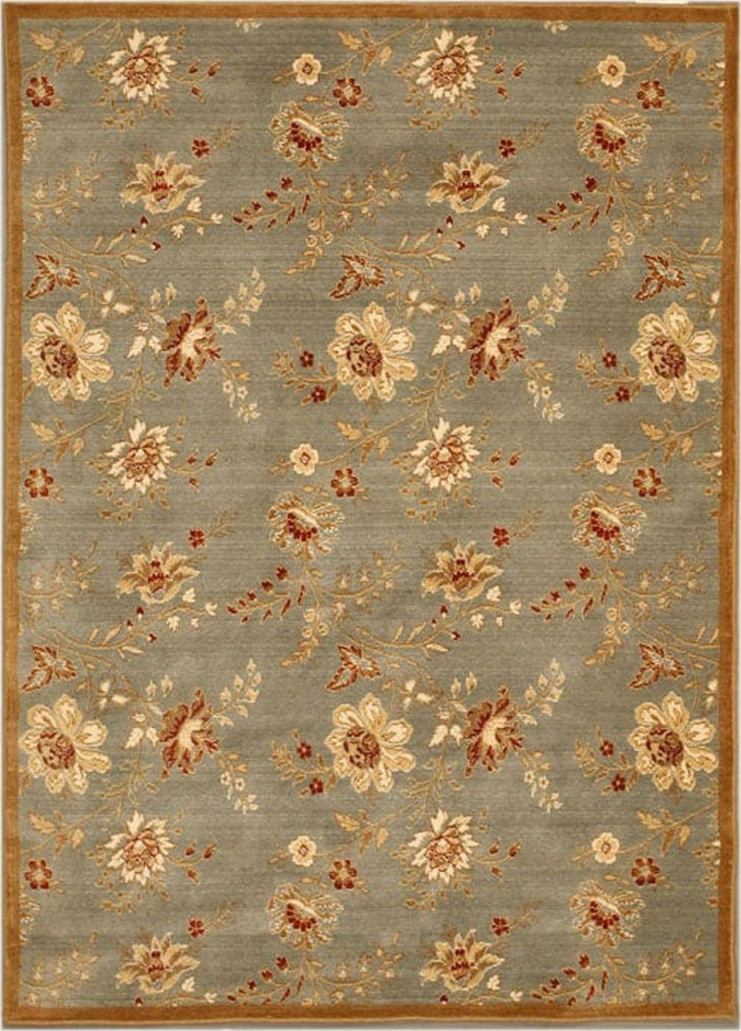 Amara Elegant Blue Machine Made Wool Rug styled in a modern living room - area rug lifestyle photo