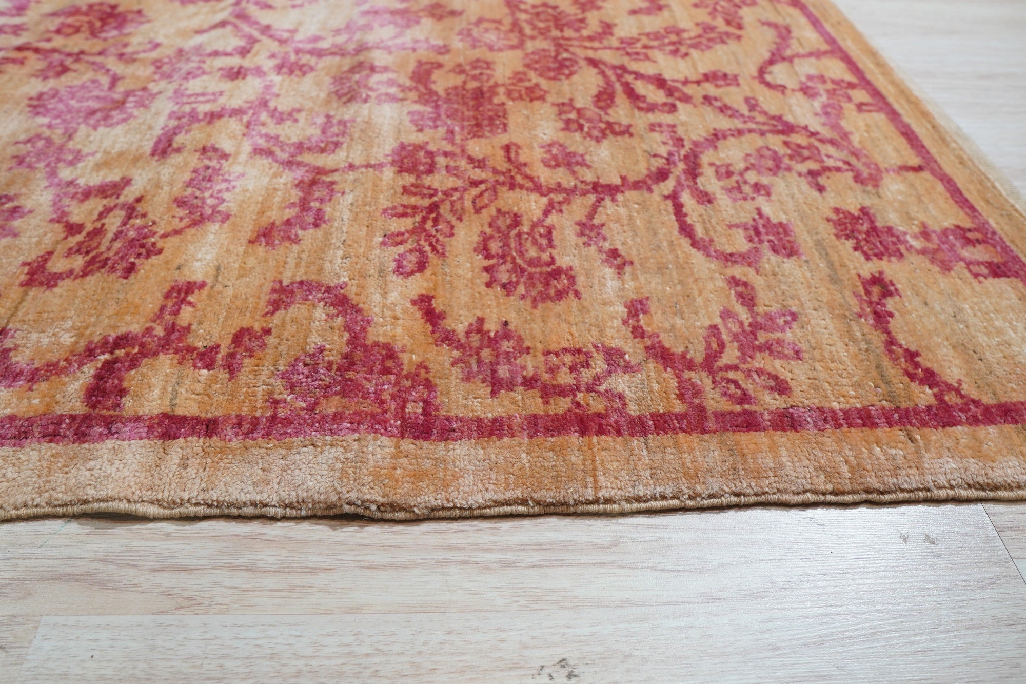 Rosy Vine Handmade Wool Rug