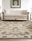 Elena Ophelia Ivory Hand Knotted Afghan Wool Rug