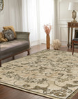 Elena Ophelia Ivory Hand Knotted Afghan Wool Rug