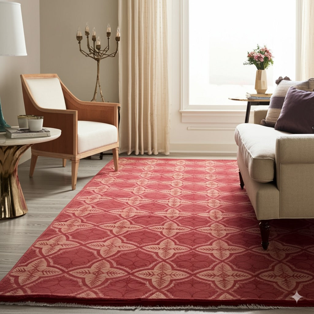 Penelope Maya Red Hand Knotted Afghan Wool Rug