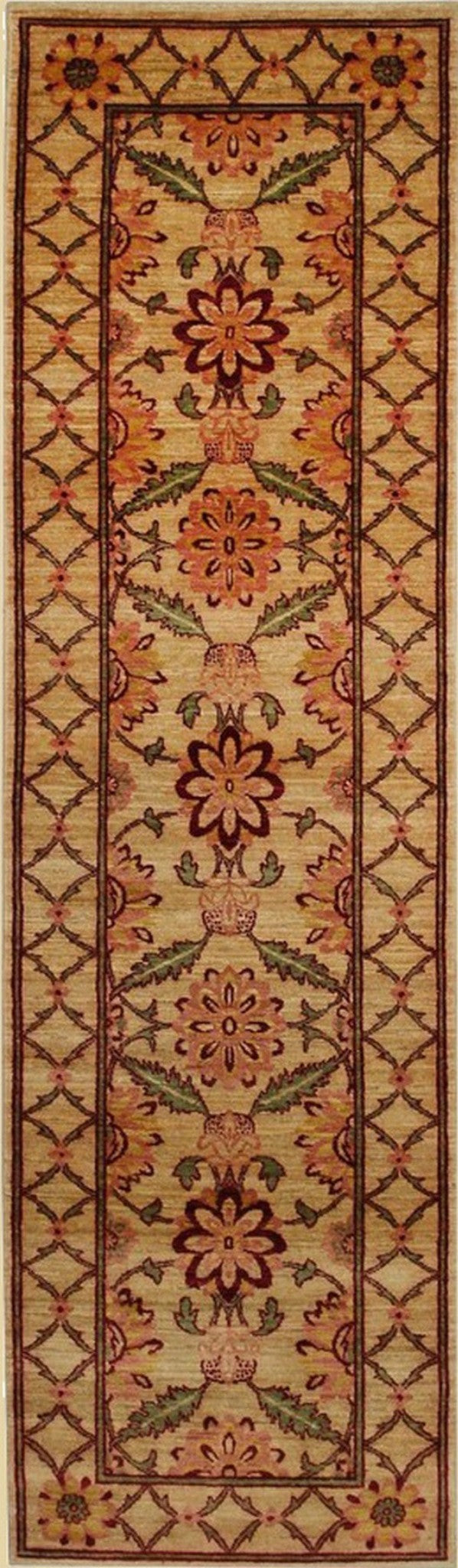 Handcrafted Dazzling Beige Hand Knotted Afghan Wool Rug styled in a stylish living room - area rug lifestyle photo