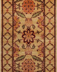 Handcrafted Dazzling Beige Hand Knotted Afghan Wool Rug styled in a stylish living room - area rug lifestyle photo