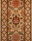 Handcrafted Dazzling Beige Hand Knotted Afghan Wool Rug, showcasing its design.