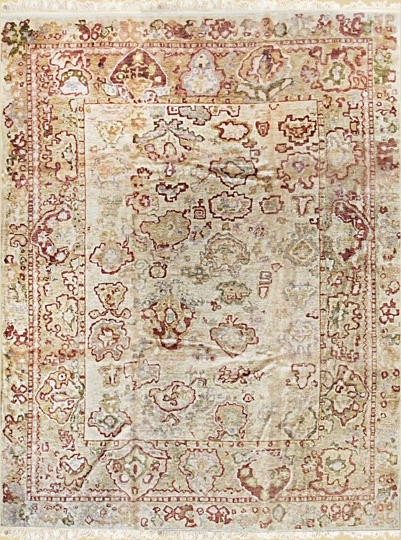 Timeless Elegance Oushak Hand-Knotted Mohair Rug