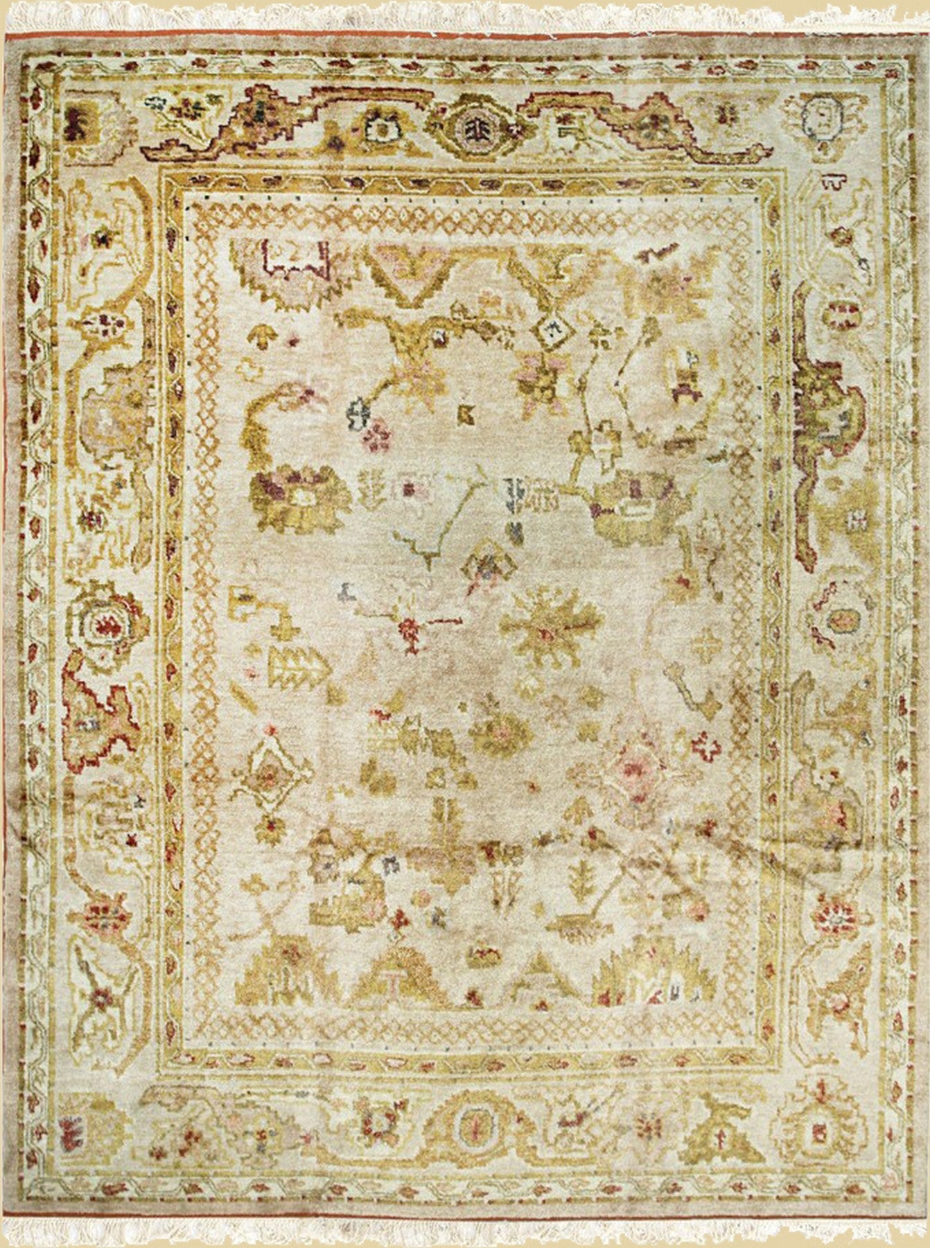 Classic Beauty Oushak Hand-Knotted Mohair Rug