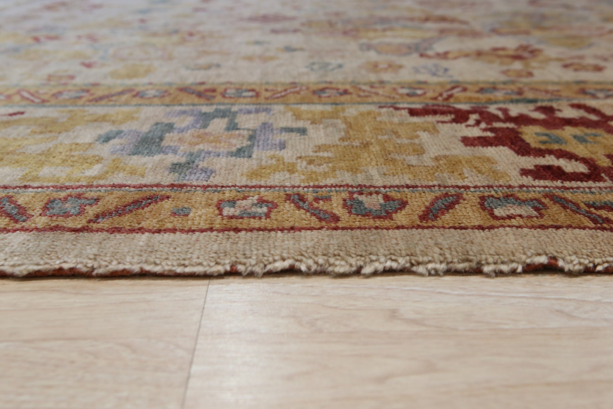 Lustrous Elegance Oushak Hand-Knotted Mohair Rug