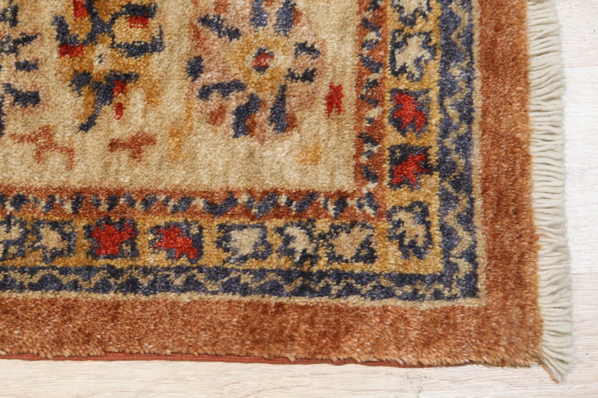 Golden Vine Oushak Hand-Knotted Mohair Rug