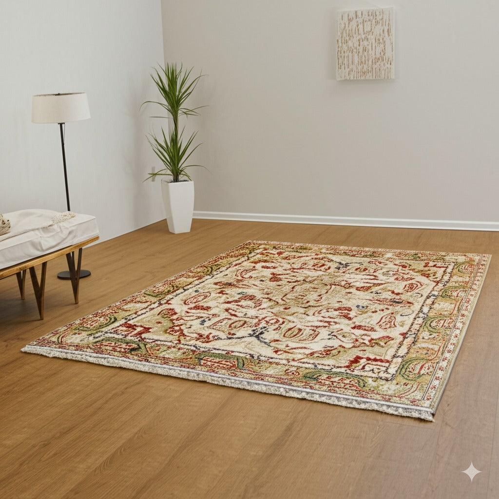 Delicate Mohair Oushak Beige Hand Knotted Rug
