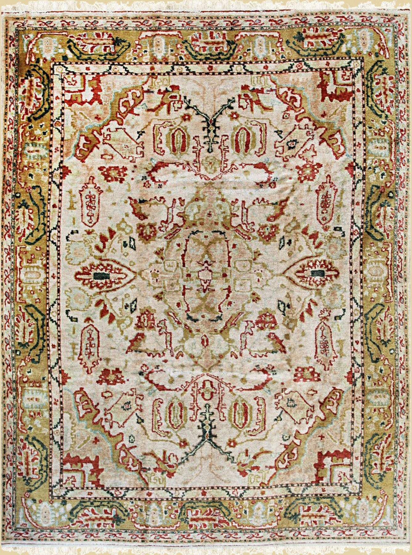 Golden Heritage Oushak Hand-Knotted Mohair Rug