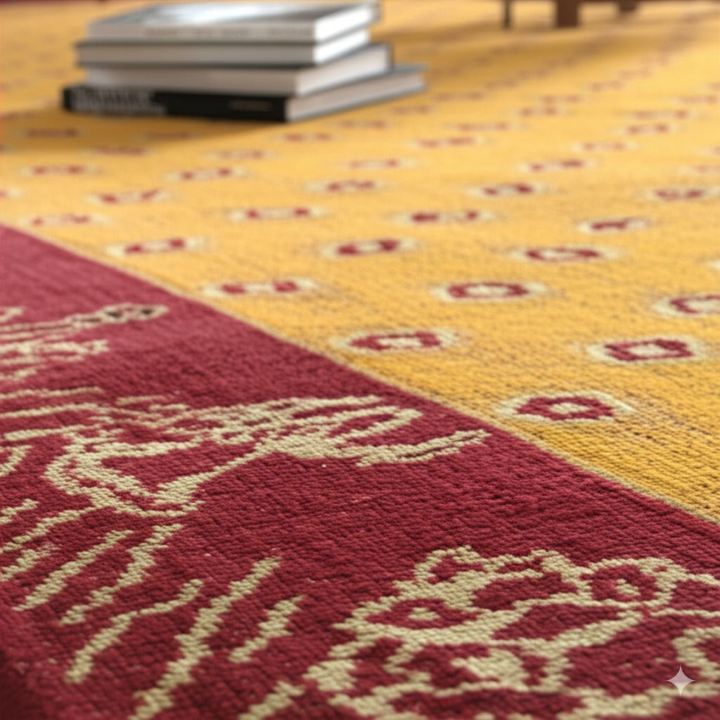 Artisan Quinn Yellow Hand Knotted Wool Rug