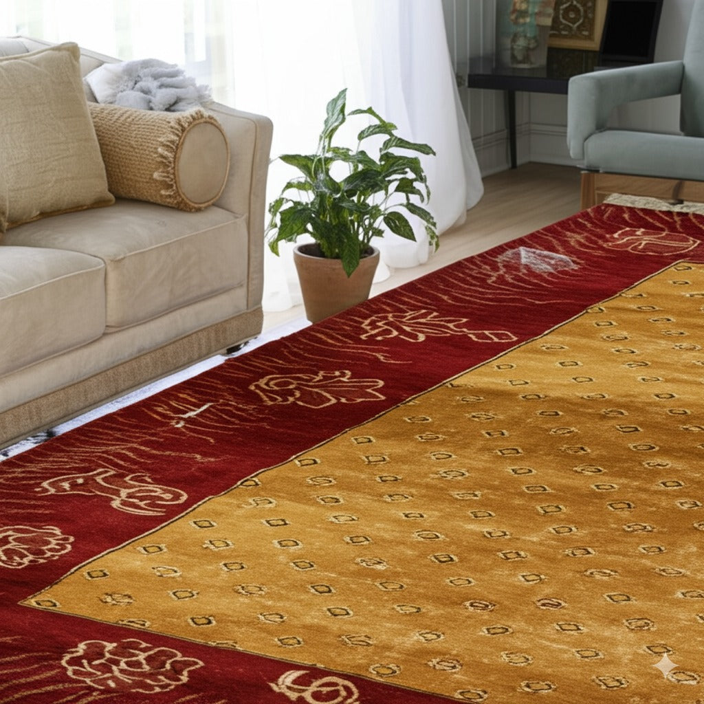Artisan Quinn Yellow Hand Knotted Wool Rug