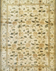 Charming Vibrant Beige Hand Knotted Wool Rug styled in a modern living room - area rug lifestyle photo