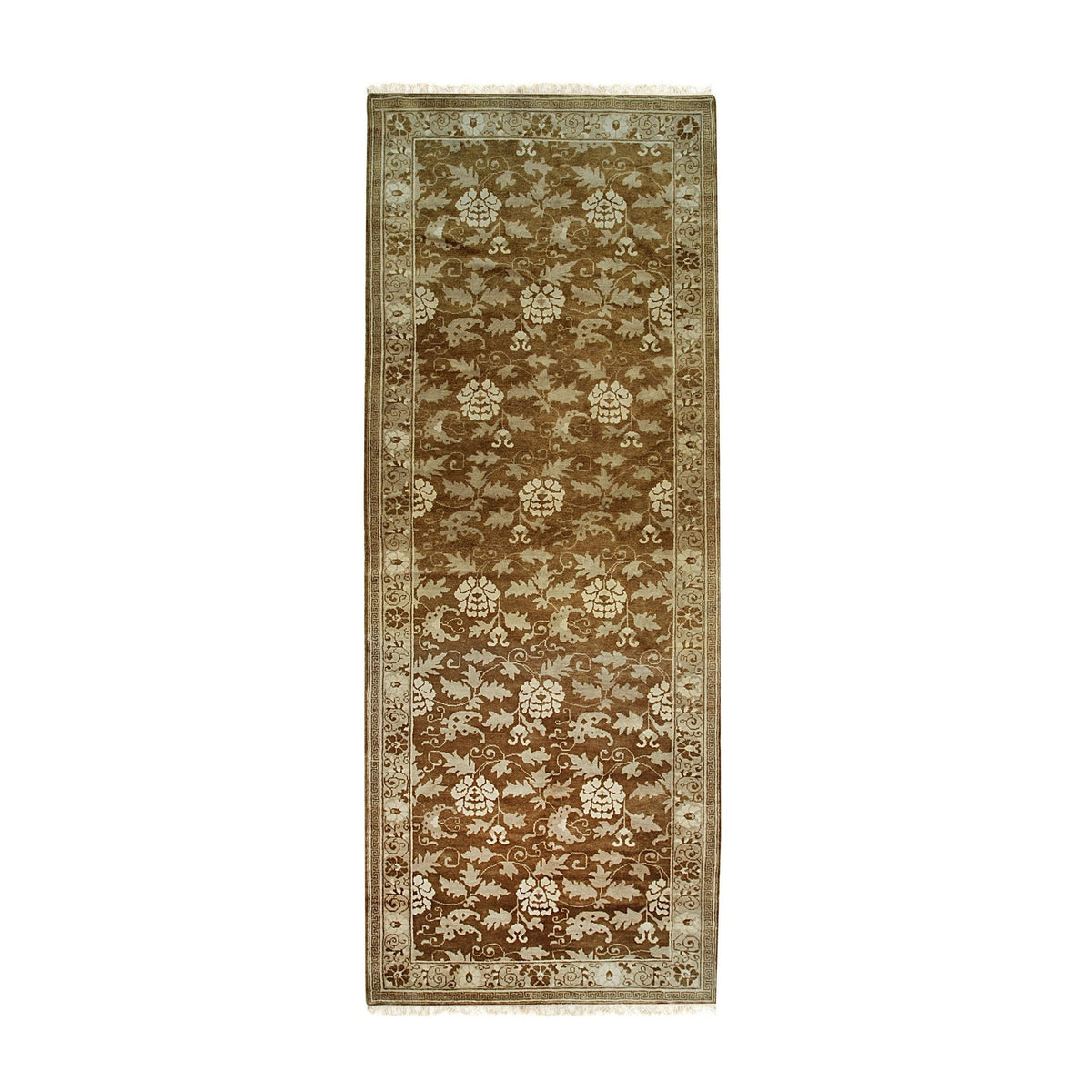 Handmade Wool Beige Transitional All Over Ningxia  Rug